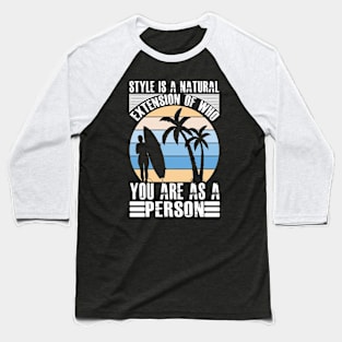 slogan skyline clothing surfboard beach Baseball T-Shirt